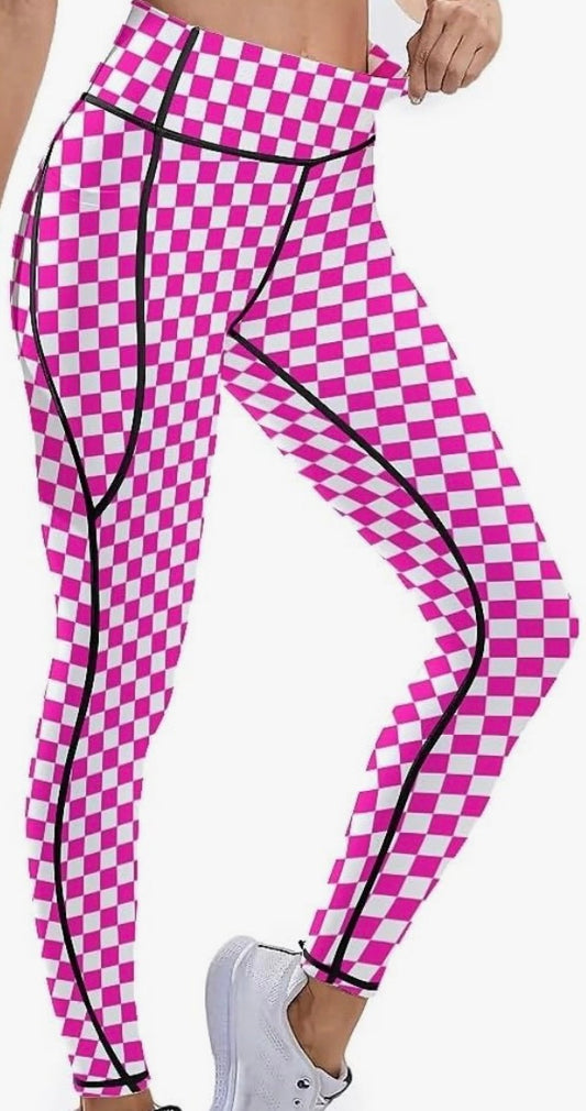 Women's High Waisted Checkered Legging