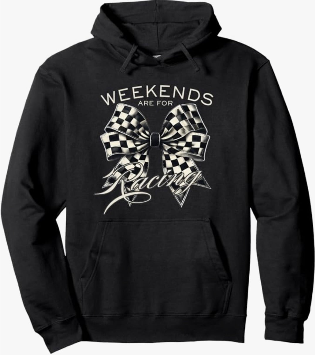 Weekends Are For Racing Bow Hoodie