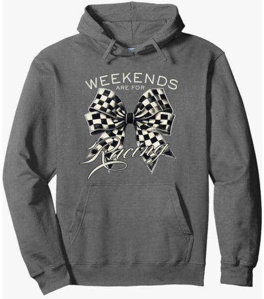 Weekends Are For Racing Bow Hoodie