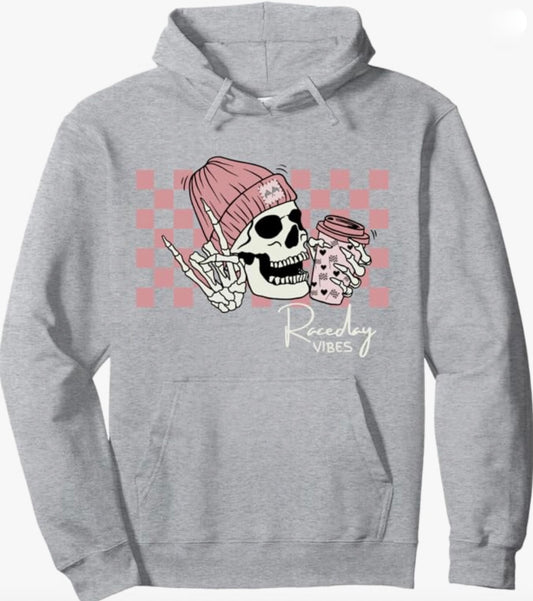Raceday Vibes Skull Hoodie