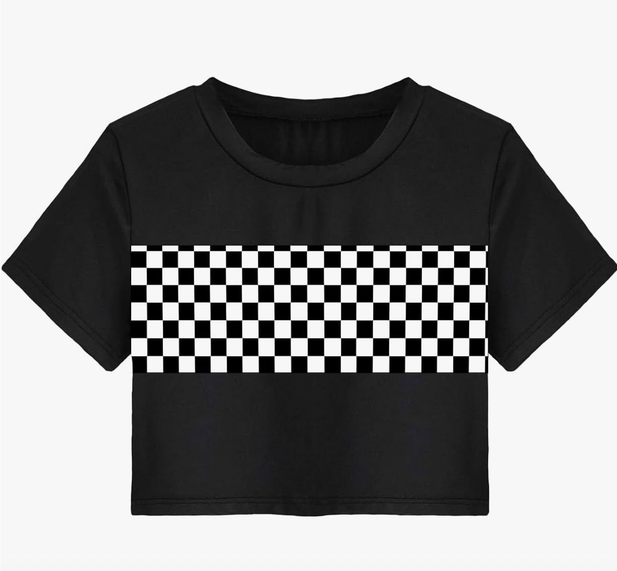 Checkered Black Crop Top