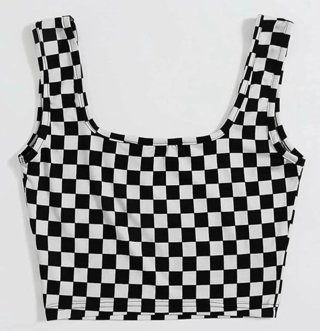 Checkered Crop Tank Top