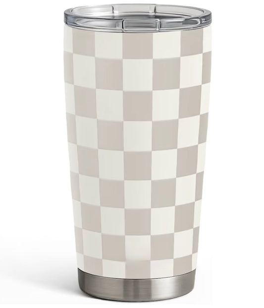 20oz Stainless Steel Checkered Tumbler
