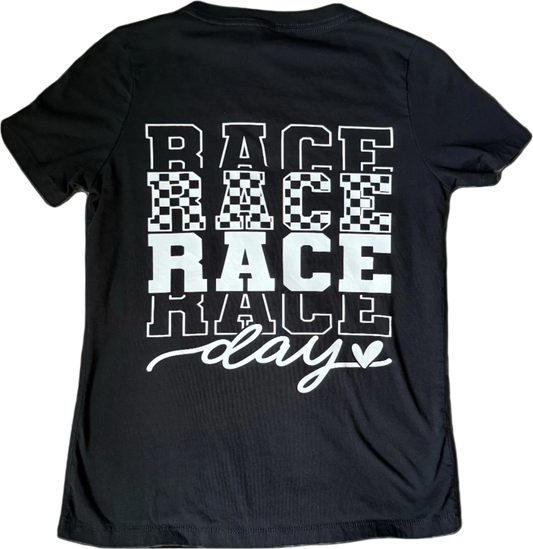Race Race Race Race Day Women's V-Neck T-Shirt