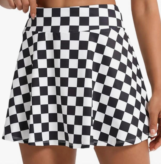 Women's High Waisted Checkered Skirt