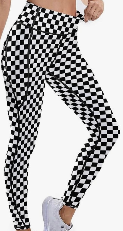 Women's High Waisted Checkered Legging
