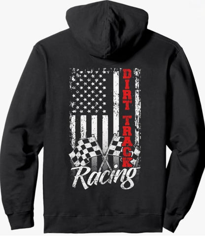 American Flag Dirt Track Racing Hoodie