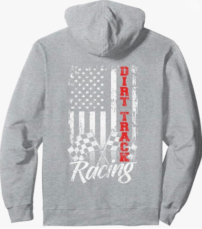 American Flag Dirt Track Racing Hoodie
