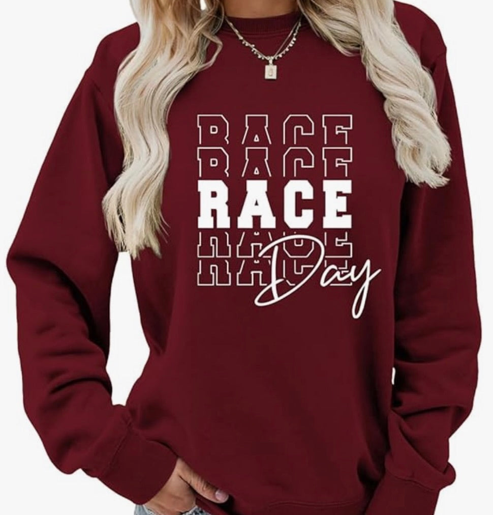 Race Day Crew Neck Pullover