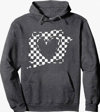 Heart Checkered Flag Hoodie