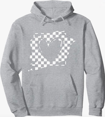 Heart Checkered Flag Hoodie