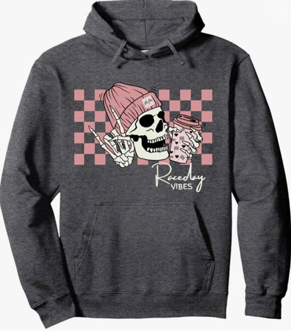 Raceday Vibes Skull Hoodie