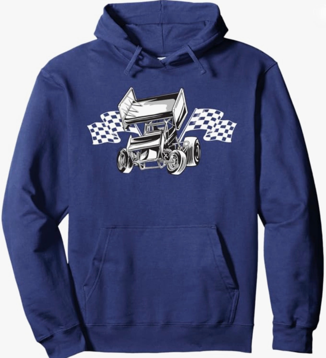 Sprint Car with Checkered Flags Hoodie