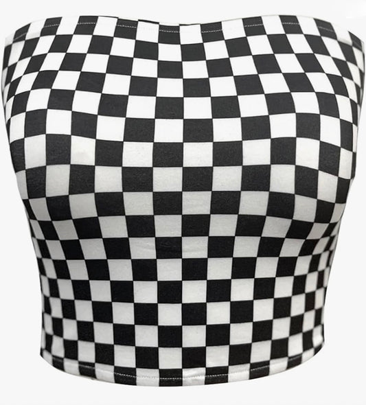 Checkered Tube Top