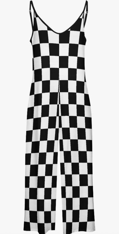 Checkered Sleeveless Jumpsuit