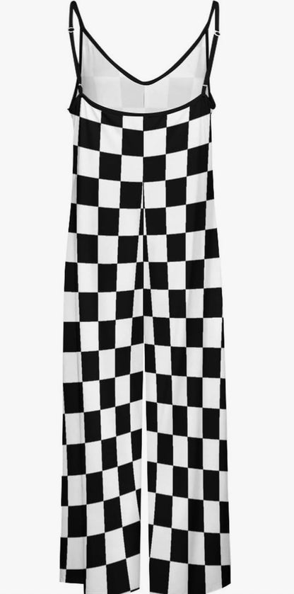 Checkered Sleeveless Jumpsuit